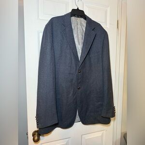 Paul Frederick Men’s Blue Gray Heather Blazer Sports Coat 100% Lambswool XXL ?